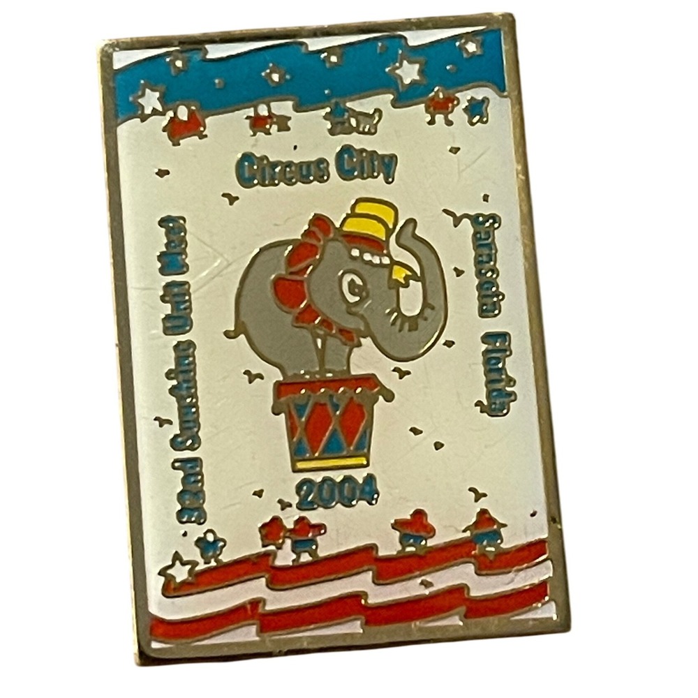 00159 - Vintage 2004‎ Sarasota Circus City Elephant Souvenir Pin Collectible